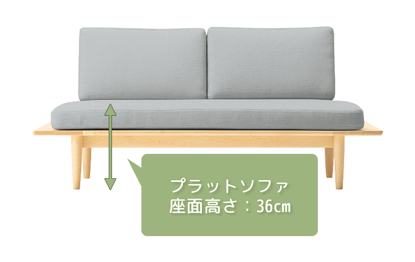 Platform sofa seat height: 36cm
